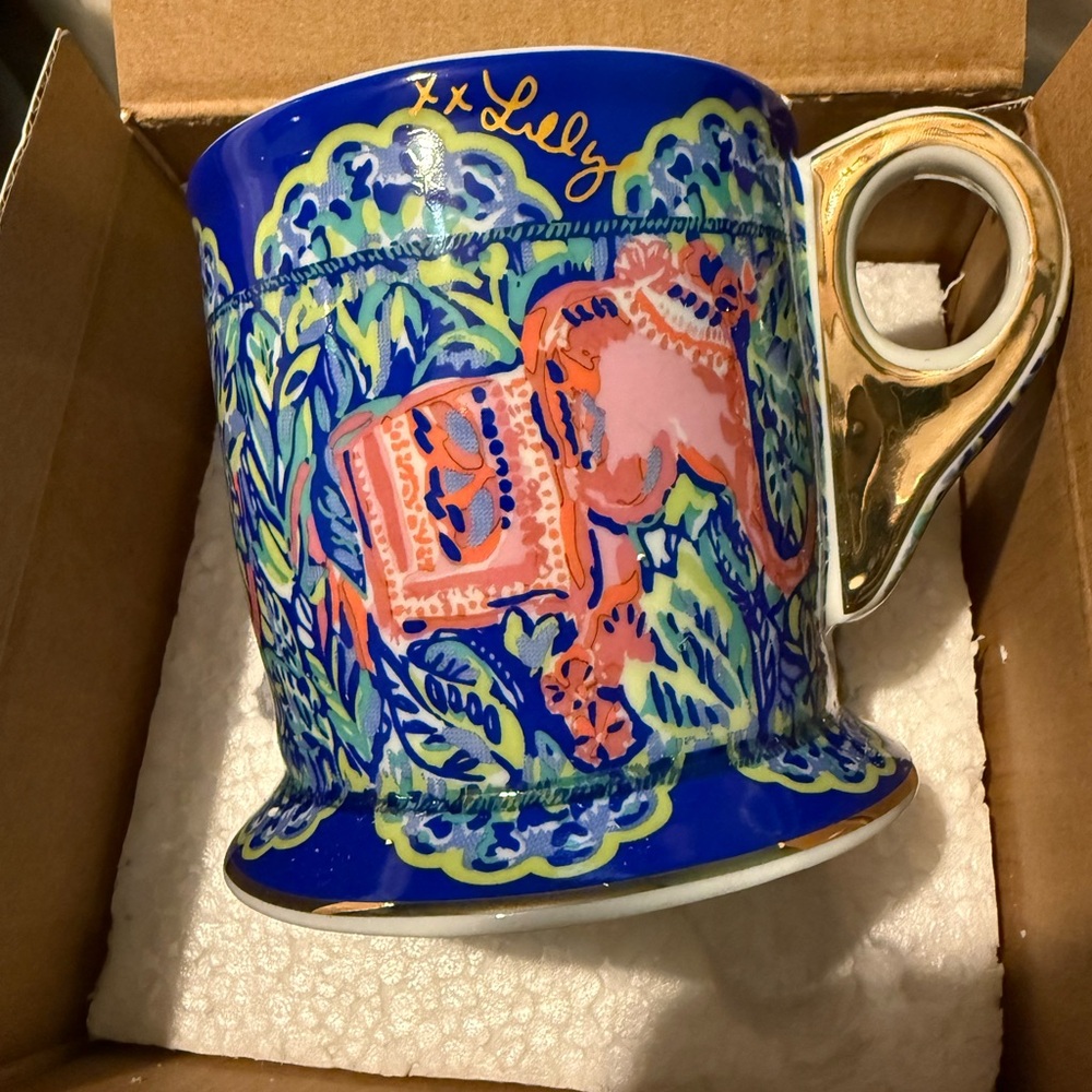 Colorful Elephant Mug with Gold Handle